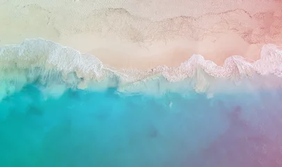  Drone panorama Grace Bay with colored light leak, Providenciales, Turks and Caicos © jpbarcelos