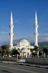 Fototapeta na wymiar A Mosque in Kyrenia in the Turkish Republic of Northern Cyprus.