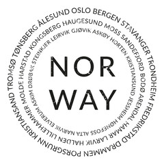 Cities of Norway - grunge button