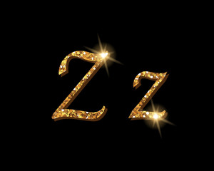 Shinning golden luxury typographic alphabet text word fonts