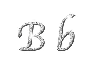 Shinning silver luxury typographic alphabet text word fonts