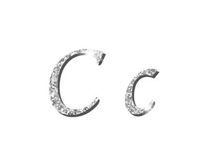 Shinning silver luxury typographic alphabet text word fonts