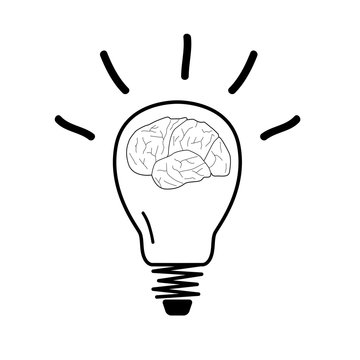 light bulb and brain