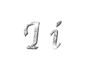 Shinning silver luxury typographic alphabet text word fonts
