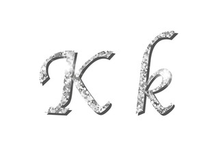 Shinning silver luxury typographic alphabet text word fonts