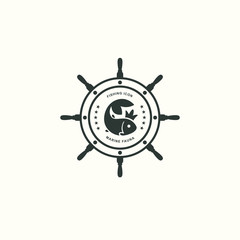 Set of sea and nautical typography badges and design elements. Templates for company icon or web decoration. Marine cruise, beach resort, shipbuilding. Vector collection. Logotype Logo