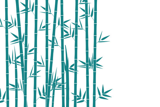 Green bamboo background. Vector illustration © Manovector