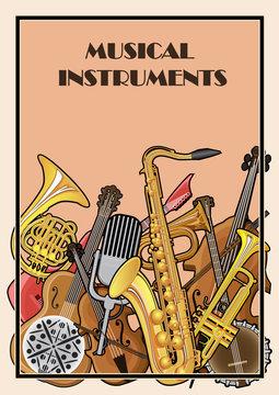 Illustrated poster of musical instruments