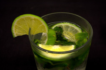 Lemonade with lime and mint. Summer drink