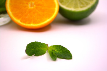 mint, orange, lime
