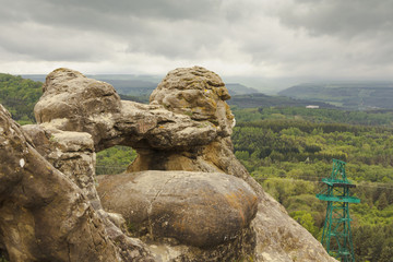 The giant stone sculpture created by nature. Mountain Park. Kislovodsk.North Caucasus.