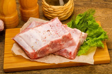 Raw pork ribs