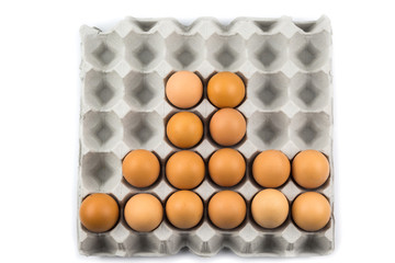 Eggs arranged in a number