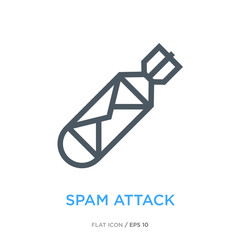 Spam attack line flat icon