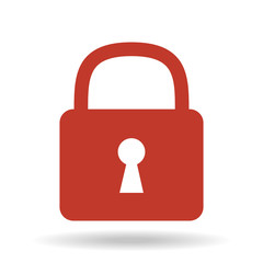 Lock icon on white background.