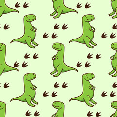 Cute cartoon dinosaurs pattern. Vector illustration