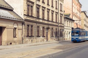 old tenements in the historic part of Krakow.