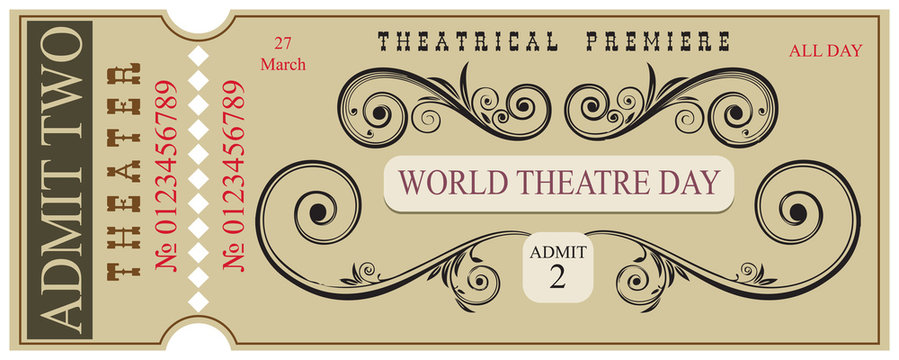 Blank For Ticket World Theater Day