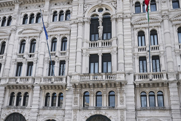 Fototapeta na wymiar Trieste, Italy - March 19, 2018 : View of trieste City Hall building