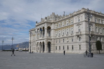 Fototapeta premium Trieste, Italy - March 19, 2018 : View of Piazza Unità d'Italia