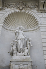 Trieste, Italy - March 19, 2018 : Statue of Teti in Palazzo del Lloyd Triestino