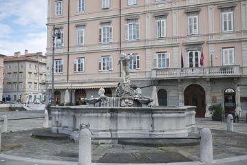 Fototapeta premium Trieste, Italy - March 19, 2018 : View of Fontana del Giovannin