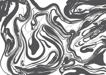 Beautiful marbling effect. Gorgeous black and white abstract background.