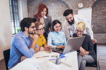 Group business people meeting to discuss ideas in modern office