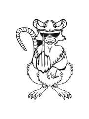 ratte stinkefinger witzig cool sonnenbrille
