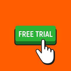 Hand Mouse Cursor Clicks the Free Trial Button.