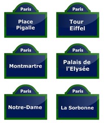 6 plaques de rue à Paris