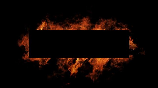 Frame of fire for caption in center