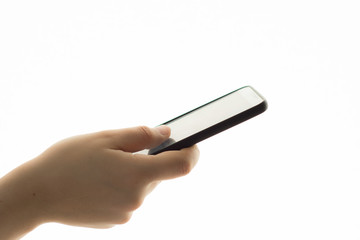  Woman holding smartphone