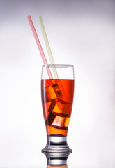 cool cocktail on a gray background ice tea