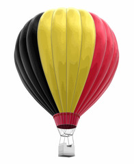 Hot Air Balloon with Belgian Flag. Image with clipping path