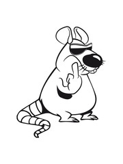 ratte stinkefinger witzig böse cool sonnenbrille