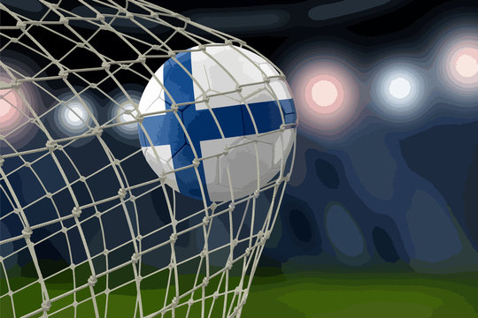 Finnish soccerball in net