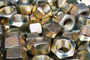 Metal nuts background