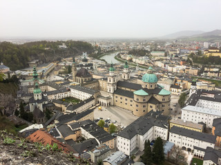Fototapeta premium View on Salzburg seen from the fortress
