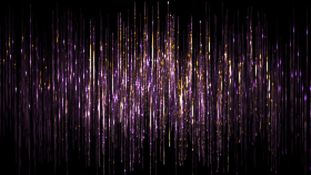 3d Render, Abstract Digital Background, Vertical Purple Gold Lines, Rain, Sparkling Backdrop, Noise, Equalizer, Spectrum