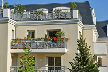 Verneuil sur Seine; France - october 15 2017 : city centre in summer