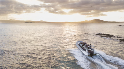 23.12.2017 Corralejo Fuerteventura:  tourists visiting the lobos island  with taxi service