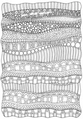 Artistically ethnic abstract background. Hand-drawn, ethnic, floral, retro, doodle, vector, zentangle design element. Adult coloring book page. A4.