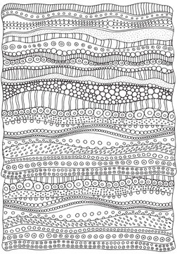 Artistically ethnic abstract background. Hand-drawn, ethnic, floral, retro, doodle, vector, zentangle design element. Adult coloring book page. A4.