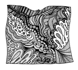 abstract black and white zentangle
