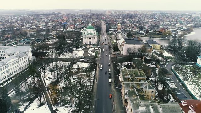 two beautiful churches on the banks of the river Ros in Belaya Tserkov