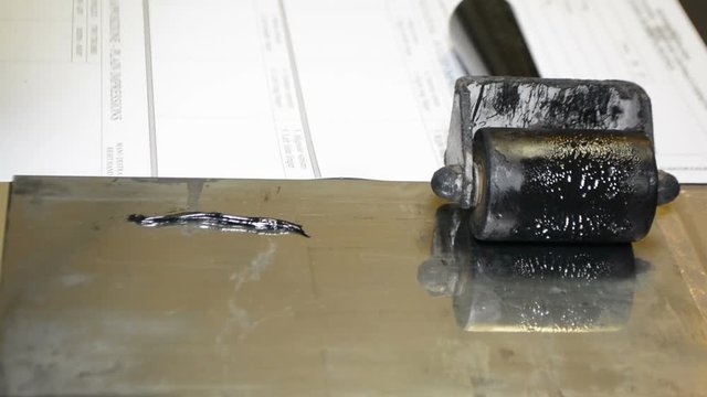 Fingerprints, Fingerprint Ink  tube roll on slab