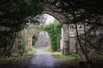 Fototapeta na wymiar Entrance to Crawford Priory Estate, Cupar