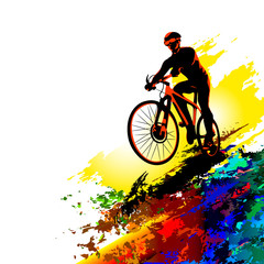 Bicycle race. Biker sport. Vector illustration   - 198764916