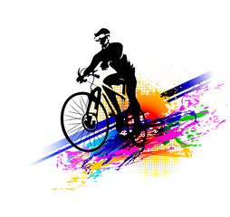 Fototapeta na wymiar Bicycle race. Biker sport. Vector illustration 